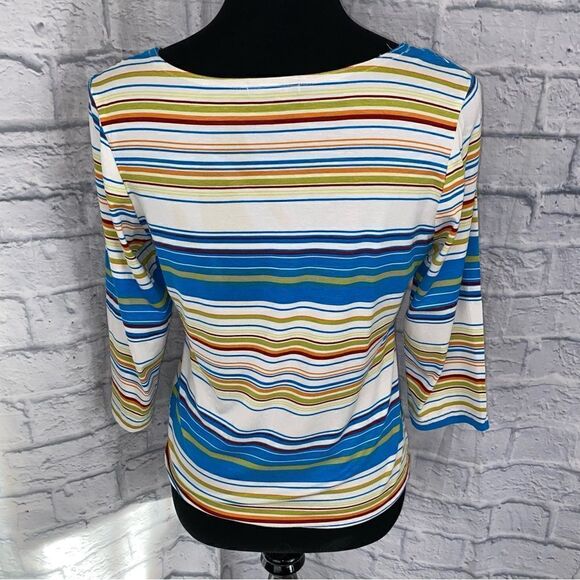 Cynthia max scoopneck long sleeve stripe top sz medium - Picture 9 of 9